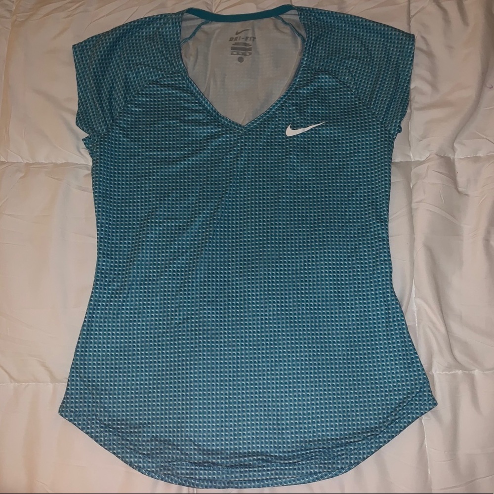 Nike Blue and White Pattern Top